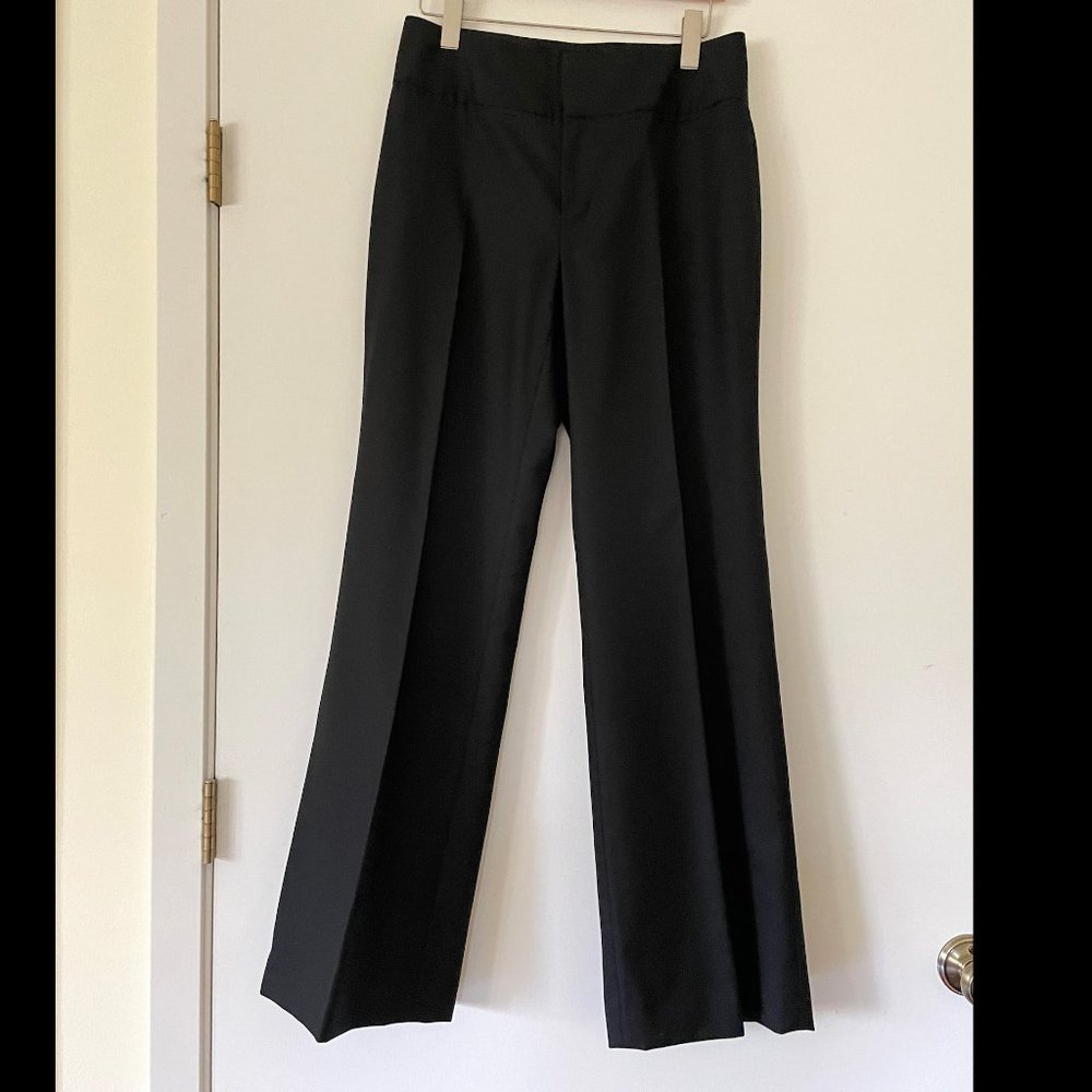 Vintage wool/silk blend black Banana Republic pants in wide leg, size 8.